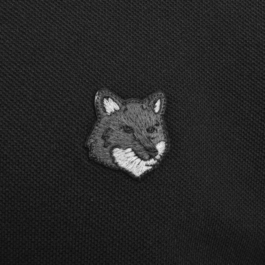 Maison Kitsune Fox Head Polo T Shirt Black | Mainline